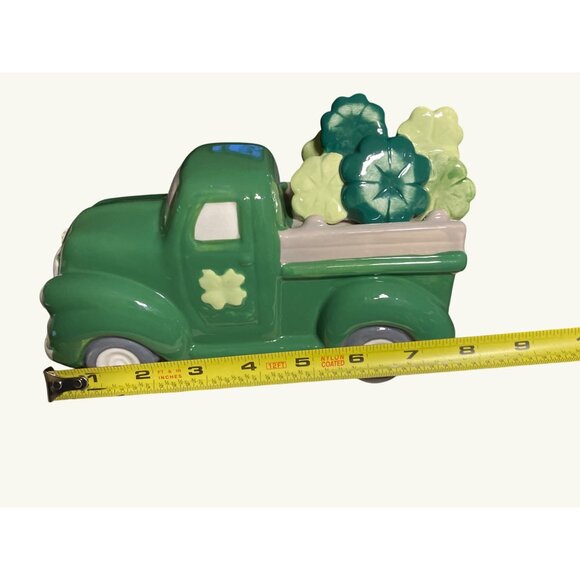St. Patricks Day Ceramic Green Truck With Shamrocks By Kohls - Picture 7 of 11